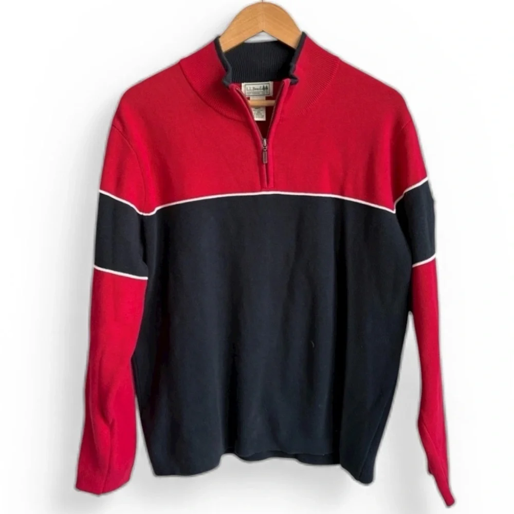 Vintage L.L. Bean Men's Quarter Zip Pullover Sweater Size Large
